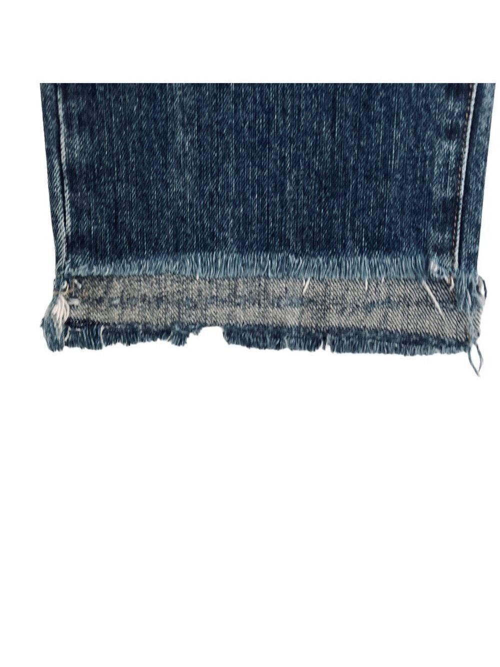 Point Sur Shoreditch Straight Leg Raw Hem Denim Jeans Patch Distressed sz 28 - Picture 14 of 15